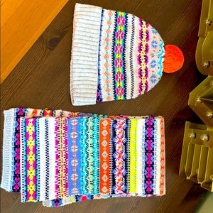 Fair Isle hat and scarf set